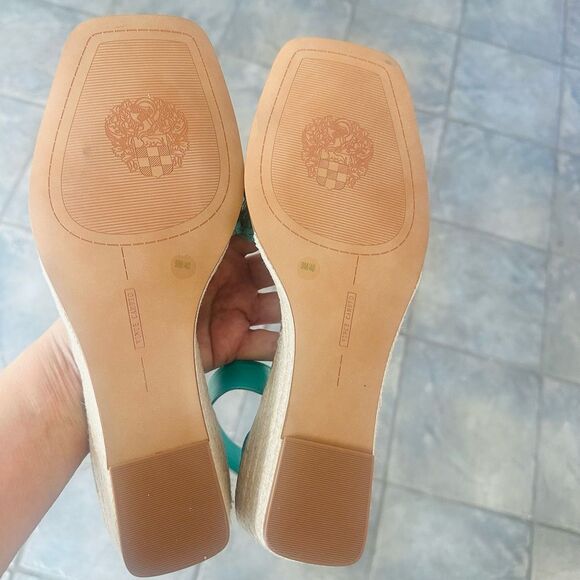 Vince Camuto Bretand, Turquoise Wedge Sandals. - Picture 5 of 6